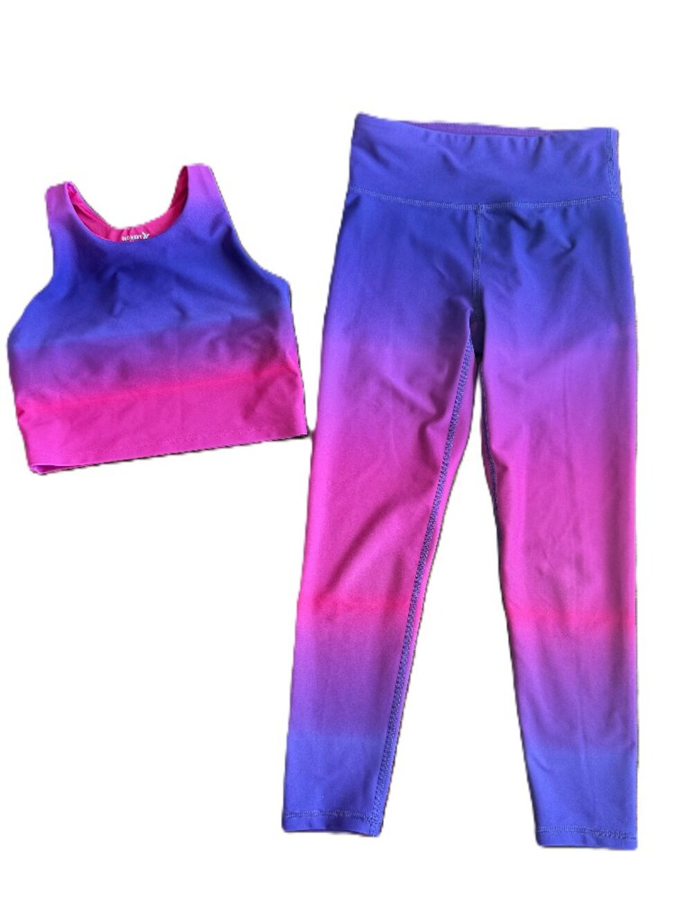 Girls Powersoft 2 Piece Sports Bra & Leggings | Old Navy | Pink & Purple | M 8